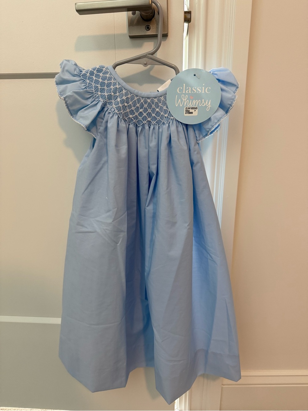 Classic Whimsy Girls' Light Blue Smocked Dress- 2T